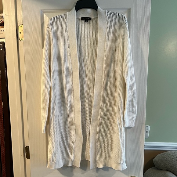 Ann Taylor Mesh Stitch Open Front Cardigan - Picture 2 of 5